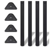 vidaXL 4 pieds de table réglables en hauteur 710 mm Noir