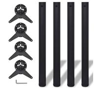 Vidaxl 4 Pieds De Table Réglables En Hauteur 710 Mm Noir Noir