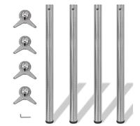 Vidaxl 4 Pieds De Table Réglables En Hauteur 870 Mm Nickel Brossé