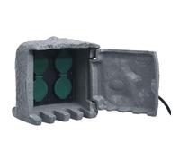 vidaXL 4 Prises de Jardin imperméables Résine tressée Gris