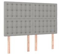 vidaXL 4 x Têtes de Lit Meubles de Chambre à Coucher Accessoires de Lit Simple Têtes de Cadre de Lit Intérieur Gris Clair 72x5x78/88 cm Tissu