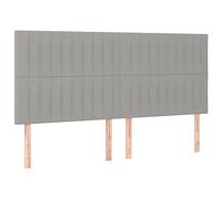 Vidaxl Têtes De Lit 4 Pcs Gris Clair 90x5x78/88 Cm Tissu Gris