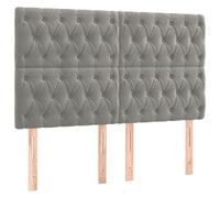 Vidaxl Têtes De Lit 4 Pcs Gris Clair 80x7x78/88 Cm Velours Gris