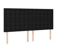 vidaXL 4 x Têtes de Lit Meubles de Chambre à Coucher Accessoires de Lit Simple Têtes de Cadre de Lit Intérieur Noir 80x5x78/88 cm Tissu