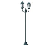 Lampadaire de jardin à 2 lampes E27 Vert 220 cm en aluminium
