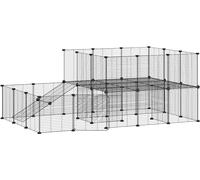 vidaXL 44 pcs. cage pour animaux domestiques avec porte noir 35x35 cm acier