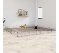 vidaXL 44 pcs. cage pour animaux domestiques avec porte noir 35x35 cm acier