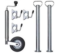 vidaXL 48 mm Roue jockey pour remorque avec 2 Tubes de support et 3 colliers
