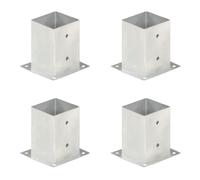 vidaXL 4X Ancres de Poteau Support Base de Clôture Ancrage au Sol Fixation en Métal Galvanisé à Chaud 101 mm