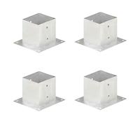 vidaXL 4X Ancres de Poteau Support Pied Base de Poteau Ancrage au Sol Fixation Galvanisé à Chaud Métal Galvanisé 141 mm