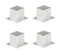 vidaXL 4X Ancres de Poteau Support Pied Base de Poteau Ancrage de Poteau de Clôture Ancrage au Sol Fixation Galvanisé à Chaud Métal Galvanisé 141 mm