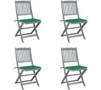 Vidaxl Chaises Pliables D'extérieur 4 Pcs Avec Coussins Bois D'acacia