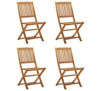 vidaXL 4X Bois d'Acacia Solide Chaises Pliables d'Extérieur Chaises de Jardin Chaises de Patio Chaises de Salle à Manger Chaises à Dîner Naturel