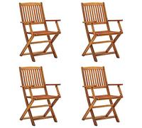 vidaXL 4X Bois d'Acacia Solide Chaises Pliables d'Extérieur Chaises de Patio Chaises de Jardin Chaises de Salle à Manger Chaises à Dîner Naturel