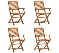 vidaXL 4X Bois d'Acacia Solide Chaises Pliables d'Extérieur Chaises de Patio Chaises de Jardin Chaises de Salle à Manger Chaises à Dîner Naturel