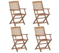vidaXL Chaises pliantes d'extérieur 313602 Bois d'acacia solide Lot de 4