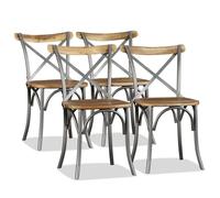 vidaXL 4x Bois de Manguier Massif Chaises de Salle à Manger Chaises de Repas Chaises à Dîner Sièges de Cuisine Meubles de 274882