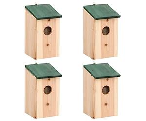 vidaXL 4X Bois de Pin Nichoirs Maison d'oiseaux Boîte Jardin Cour Extérieur