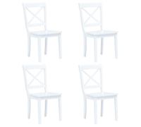 vidaXL 4x Bois d'Hévéa Massif Chaises de Salle à Manger Chaises à Dîner Chaises de Repas Chaises de Cuisine Maison Intérieur 247357