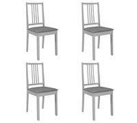 vidaXL Chaises à dîner 4 pcs avec coussins Bois solide Gris