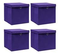 vidaXL Boîtes de rangement avec couvercles 4 pcs 28x28x28 cm Violet