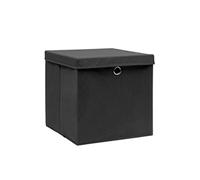 vidaXL 4x Boîtes de Rangement avec Couvercles Coffres de Rangement Boîtes d'Emballage Stockage Foulards Chaussettes Sous-vêtements 28x28x28 cm Noir