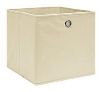 vidaXL 4x Boîtes de Rangement Coffres de Rangement Boîtes d'Emballage Stockage Foulards Chaussettes Sous-vêtements Tissu Intissé 28x28x28 cm Crème