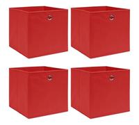 vidaXL 4X Boîtes de Rangement Pliable Organisateur Bac de Stockage Coffre de Rangement Chaussettes sous-vêtements Foulards Rouge 32x32x32 cm Tissu