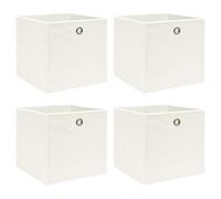 vidaXL Boîtes de rangement 4 pcs Blanc 32x32x32 cm Tissu Blanc