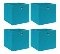 vidaXL 4X Boîtes de Rangement Pliable Organisateur Bac de Stockage Coffre de Rangement Chaussettes sous-vêtements Bleu Azuré 32x32x32 cm Tissu