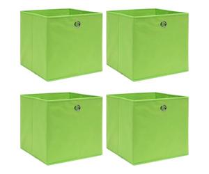 vidaXL 4x Boîtes de Rangement Pliable Organisateur Bac de Stockage Coffre de Rangement Chaussettes Sous-vêtements Foulards Vert 32x32x32 cm Tissu