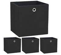 Boîte de rangement 4 pcs Tissu non tissé 32x32x32 cm Noir
