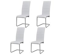 Chaises de salle à manger cantilever - VIDAXL - Blanc - Similicuir - Lot de 4