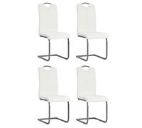 vidaXL 4x Chaise de Salle à Manger Cantilever Blanc Cuisine Dîner Repas Maison 246196