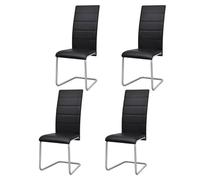 vidaXL Chaises de salle à manger Cantilever 4 pcs Noir