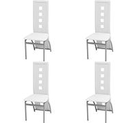 vidaXL 4X Chaise de Salle à Manger Cuir Artificiel Blanc Chaises de Cuisine
