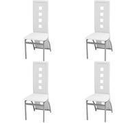 vidaXL Chaises à manger lot de 4 blanc similicuir Blanc