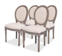 vidaXL 4x Chaise de Salle à Manger Lin Chaise à Manger Chaise de Cuisine 244088