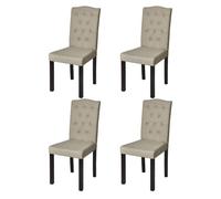 Vidaxl Chaises De Salle À Manger 4 Pcs Poil De Chameau Tissu Beige