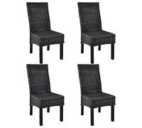vidaXL Chaise de salle à manger Rotin Kubu Bois de manguier, Lot de 4