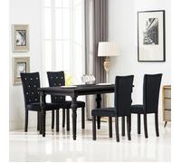vidaXL 4x Chaise de Salle à Manger Velours Noir Chaise de Cuisine Siège 246487