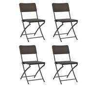 vidaXL Chaises pliables de jardin 4 pcs PEHD et acier