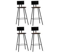 vidaXL 4x Chaises de Bar Bois Massif de Récupération Marron Foncé Tabouret 245391