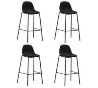 vidaXL Chaises de bar lot de 4 noir tissu