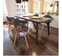 vidaXL Chaises de salle à manger 4pcs Gris foncé Bois courbé et tissu 271946