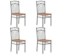 Vidaxl Chaises De Salle À Manger 4 Pcs Marron Mdf Marron
