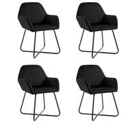 vidaXL 4x Chaises de Salle à Manger Chaises à Dîner Chaises de Repas Sièges de Cuisine Chaises de Salon Bureau Maison Noir 277011