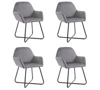 vidaXL 4x Chaises de Salle à Manger Chaises à Dîner Chaises de Repas Sièges de Cuisine Chaises de Salon Bureau Maison Gris 277009