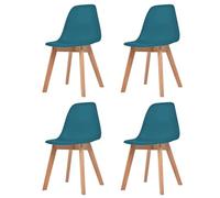 vidaXL 4X Chaises de Salle à Manger Chaises à Dîner Chaises de Repas Sièges de Cuisine Meubles de Cuisine Maison Intérieur Turquoise Plastique