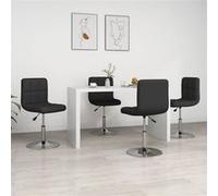 vidaXL 4x Chaises de Salle à Manger Chaises de Repas Chaises à Dîner Sièges de Cuisine Meubles de Bureau Intérieur Noir Similicuir Noir G